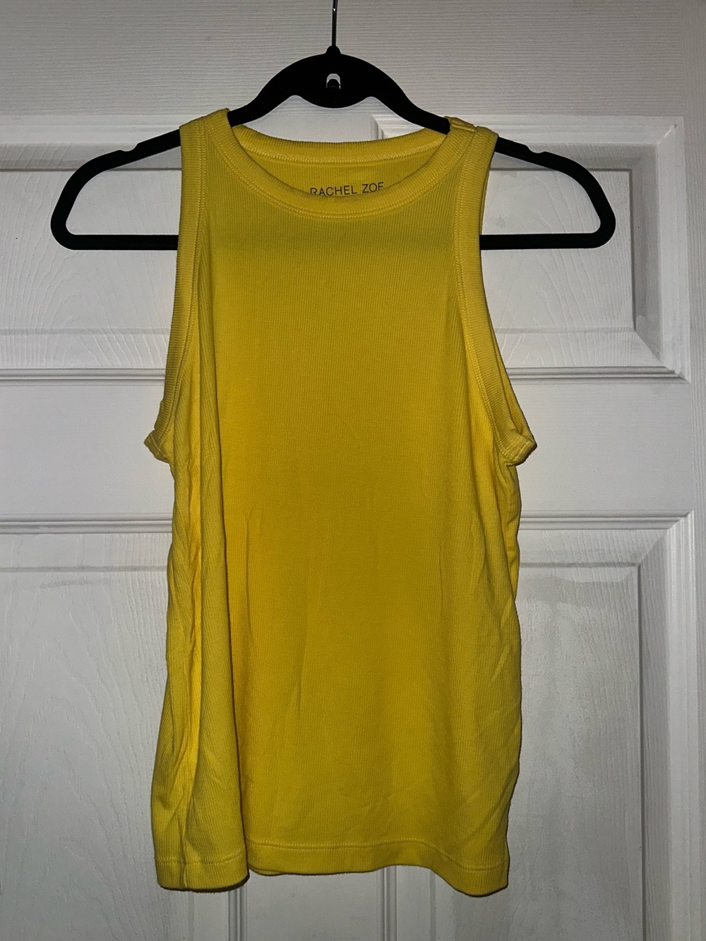 Rachel Zoe Vibrant Yellow Ribbed Scoop Neck Tank